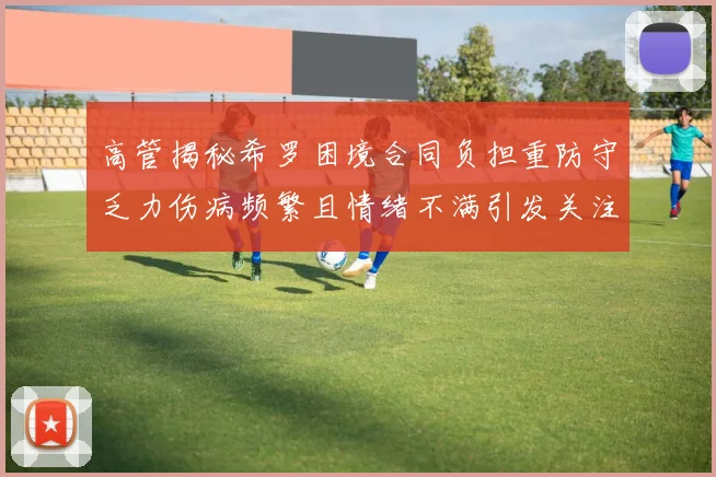 高管揭秘希罗困境合同负担重防守乏力伤病频繁且情绪不满引发关注